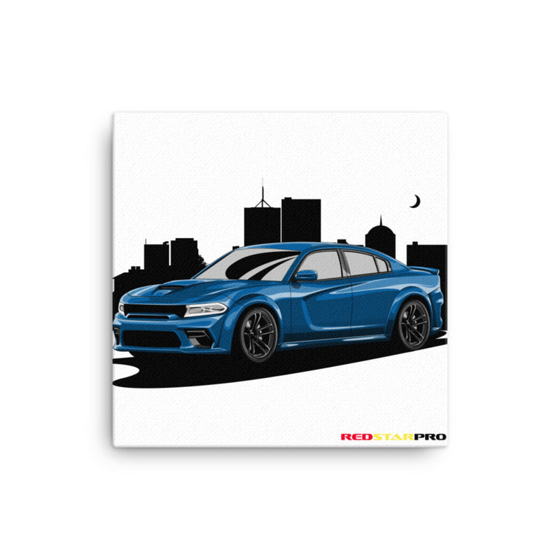 Blue Sport Car - Canvas Print