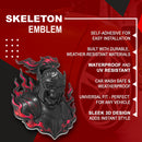 Flaming Skeleton Emblem - Left & Right - Black