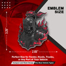 Flaming Skeleton Emblem - Left & Right - Black