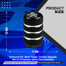 Duck Tire Valve Caps - 4pcs - Black