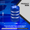 Alien Tire Valve Caps - 4pcs - Blue