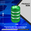 Alien Tire Valve Caps - 4pcs - Green