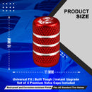 Alien Tire Valve Caps - 4pcs - Red