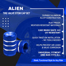 Alien Tire Valve Caps - 4pcs - Blue