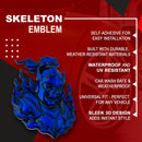 Flaming Skeleton Emblem - Left & Right - Blue