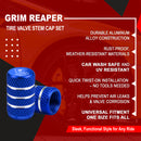 Grim Reaper Tire Valve Caps - Blue