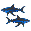 Shark Emblem - Left and Right - Blue