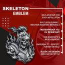 Flaming Skeleton Emblem - Left & Right - Chrome