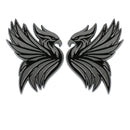 Phoenix Emblem - Left and Right - Chrome
