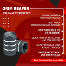 Grim Reaper Tire Valve Caps - Gray