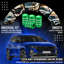 Alien Tire Valve Caps - 4pcs - Green