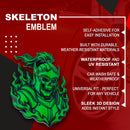 Flaming Skeleton Emblem - Left & Right - Green