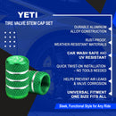 Yeti Tire Valve Caps - 4pcs - Green
