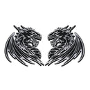 Dragon Emblem - Left and Right - Chrome