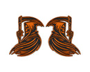 Grim Reaper Emblem - Left and Right - Orange