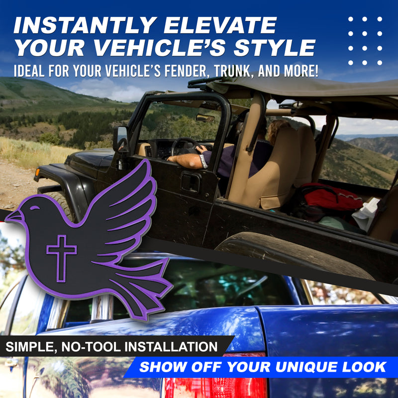 Dove Emblem - Left & Right - Purple