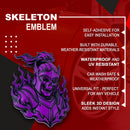 Flaming Skeleton Emblem - Left & Right - Purple