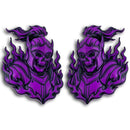 Flaming Skeleton Emblem - Left & Right - Purple