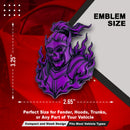 Flaming Skeleton Emblem - Left & Right - Purple