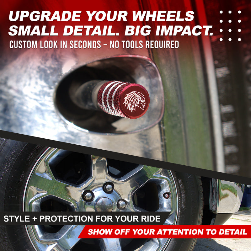Predator Tire Valve Caps - Red
