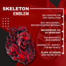 Flaming Skeleton Emblem - Left & Right - Red