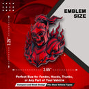 Flaming Skeleton Emblem - Left & Right - Red