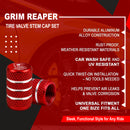 Grim Reaper Tire Valve Caps - Red