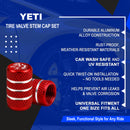 Yeti Tire Valve Caps - 4pcs - Red