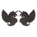 Unicorn Emblem - Left and Right - Black