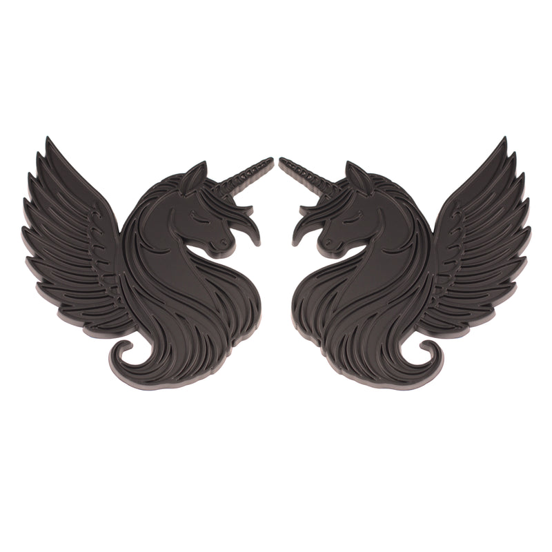 Unicorn Emblem - Left and Right - Black