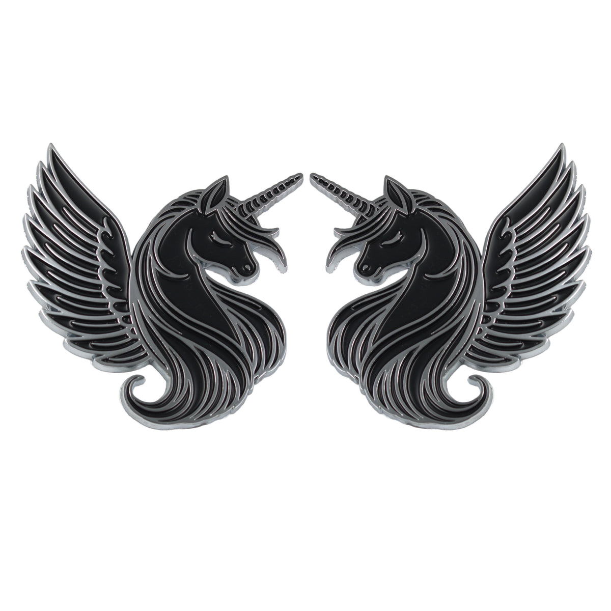 Unicorn Emblem - Left and Right - Chrome