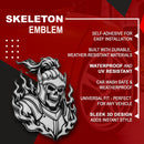 Flaming Skeleton Emblem - Left & Right - White