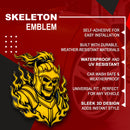 Flaming Skeleton Emblem - Left & Right - Yellow