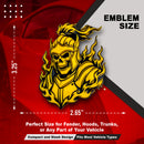 Flaming Skeleton Emblem - Left & Right - Yellow