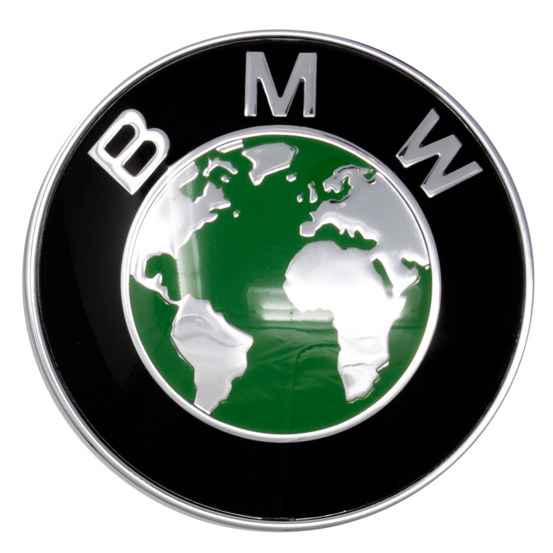Green Earth BMW Emblem Closeup