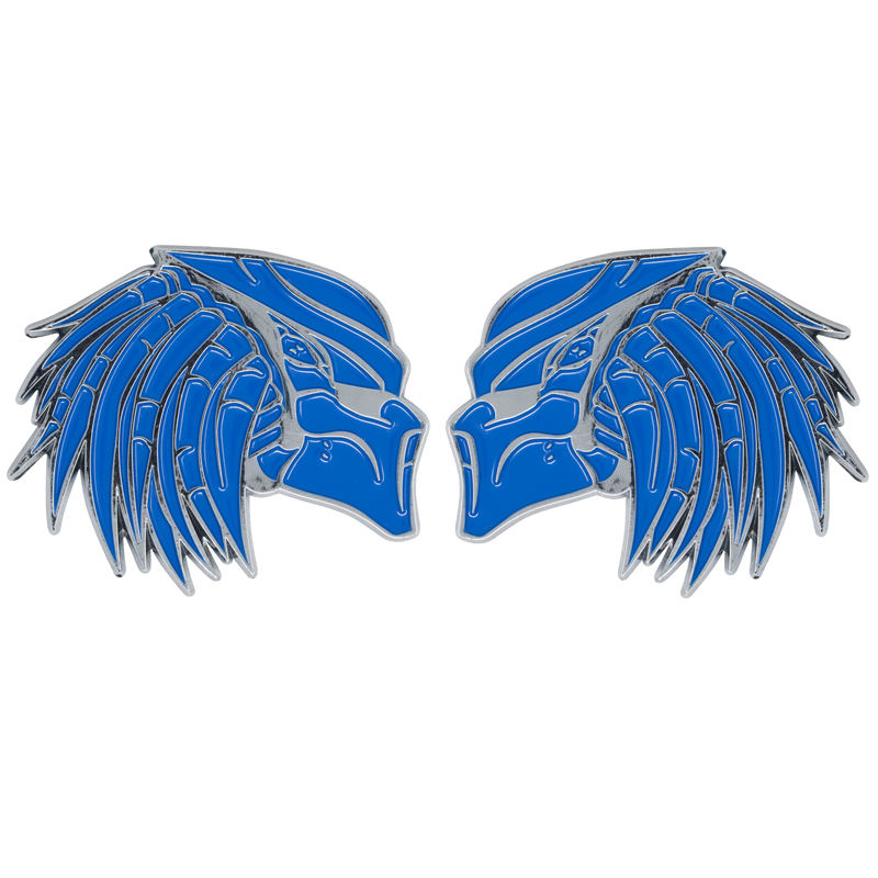 Left & Right Predator - Blue/Chrome