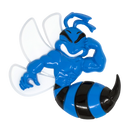 Blue Angry Bee Emblem Product Closeup