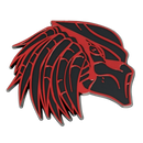 Red and Black Predator Emblem Product Closeup for use on most cars such as Dodge, Jeep, Chevy (chevrolet), BMW, Audi, etc