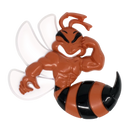 Orange Angry Bee Emblem Product Closeup