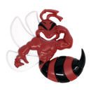 Red Angry Bee Emblem Product Closeup