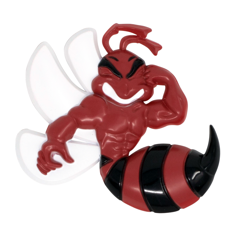 Red Angry Bee Emblem Product Closeup