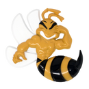 Yellow Angry Bee Emblem Product Closeup