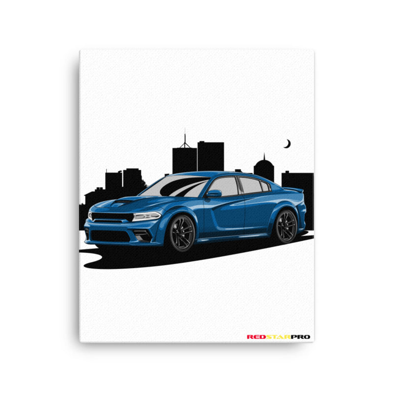 Blue Sport Car - Canvas Print