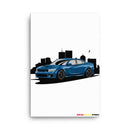 Blue Sport Car - Canvas Print