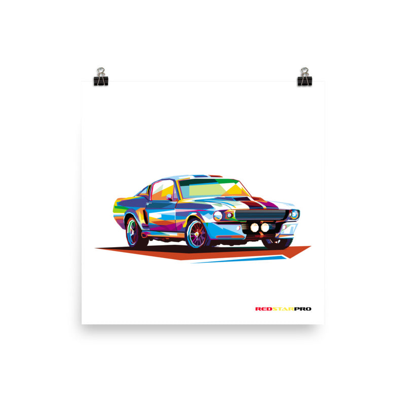 Pop Art Old School Muscle Car - Poster