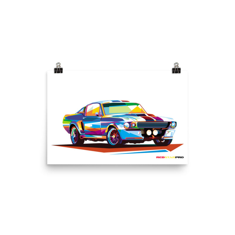 Pop Art Old School Muscle Car - Poster